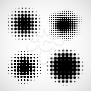 Abstract Halftone Backgrounds. Vector Set of Isolated Modern Design Element