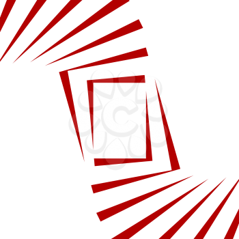 Geometric Vector Red and White Background. Architecture and Construction or Library Concept. Avant-Garde Style