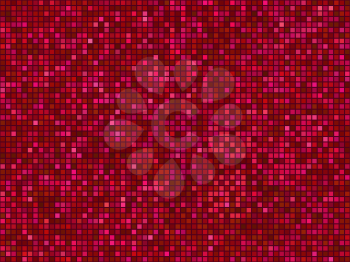 Seamless abstract pixel mosaic pattern. Red light color textured background