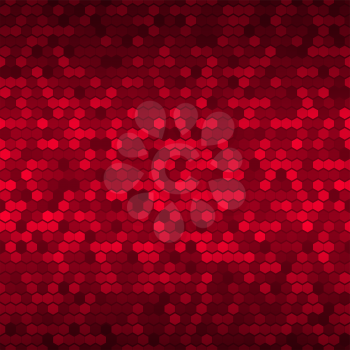 Red Hexagon Background. Abstract Geometric Seamless Pattern