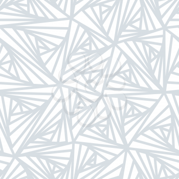 Seamless pattern. Abstract line geometric ornament. Light white and grey winter background