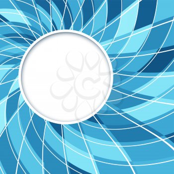 Abstract white round shape with digital blue and grey pattern. Vector background
