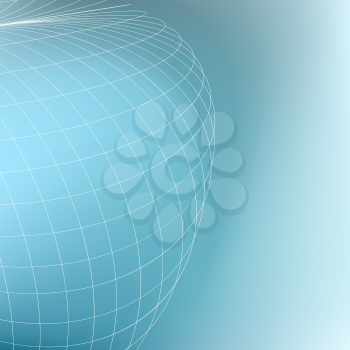 Abstract geometric globe background. Curves diverging fine lines in perspective. Modern technology