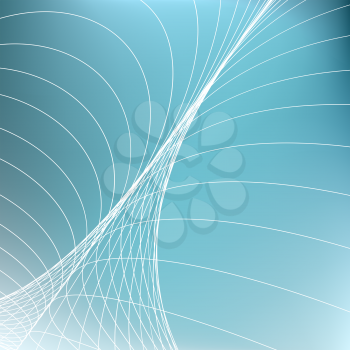 Abstract geometric background. Curves diverging fine lines in perspective. Modern technology
