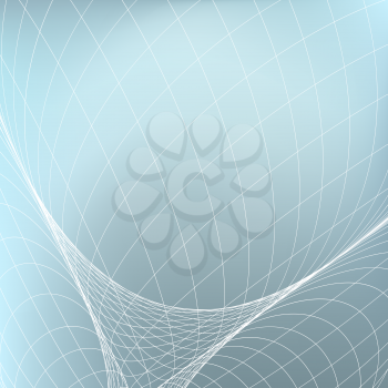Abstract geometric background. Curves diverging fine lines in perspective. Modern technology