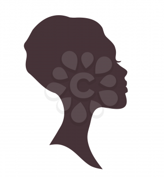 Young woman head silhouette with stylish african national headdress