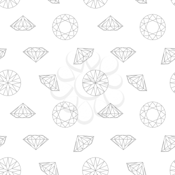 Diamond concept seamless pattern. Fashion style wrapping paper. Black and white light background
