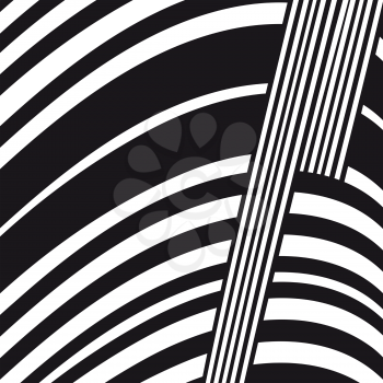 Abstract black and white lines vector composition