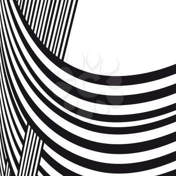 Abstract background. Black and white curve lines with frame for message