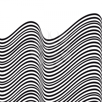 Abstract wavy background. Black and white pattern