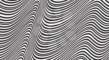 Abstract wavy background. Black and white pattern