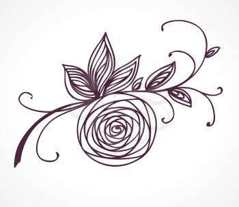 Rose flower. Decorative floral elegant design element