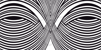 Abstract symmetrical black and white banner background