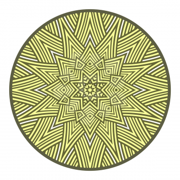 The symbol of the sun. Pagan amulet. Ethnic decorative sign as geometric mandala