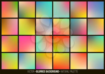 Blurred abstract backgrounds set. Smooth template design for creative decor covers, banners and websites.