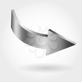 Silver arrow and neutral light background