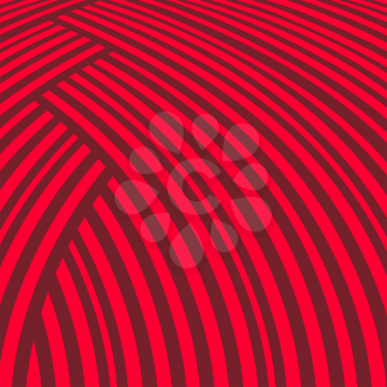 Abstract striped background. Red curve vivid pattern.