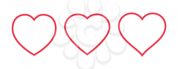 Red heart Icon isolated on white background. Set of love symbol for web site logo, mobile app UI design. Vector illustration outline.