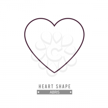 Outline heart icon. Love symbol design element. Vector illustration black and white.