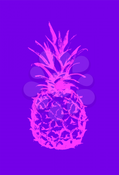 Pineapple icon. Tropical exotic fruit shape pattern. Outline icon. Vector graphics