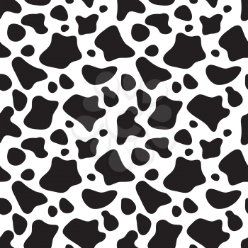 Seamless pattern black and white. Cow hide background