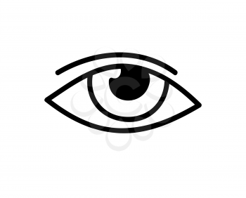 Eye icon. Abstract black and white vector illustration.