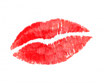 Red lips imprint. Vivid kiss texture isolated vector illustration. Pattern for love concept design.
