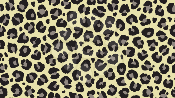Seamless leopard fur pattern. Fashionable wild leopard print background. Modern panther animal fabric textile print design. Stylish vector black grey and citron color illustration