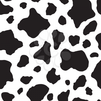 Seamless pattern black and white. Cow hide background