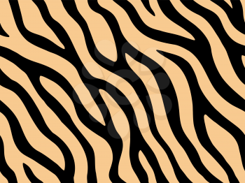 Zebra stripes seamless pattern. Tiger stripes skin print design. Wild animal hide artwork background. Color vector illustration