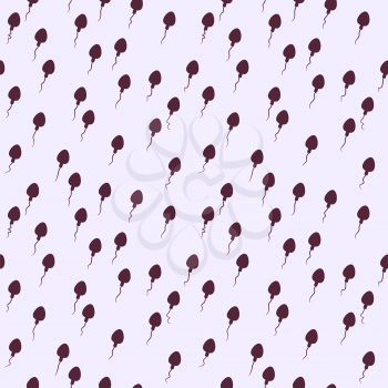 Seamless monochrome print pattern. Various sperm cells moving diagonally towards the target. Biological concept.