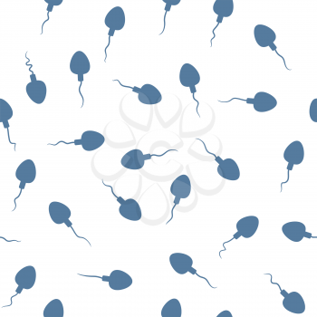 Vector seamless pattern. Silhouettes stylized spermatozoons . Random cartoon style elements. Sex and reproduction consept