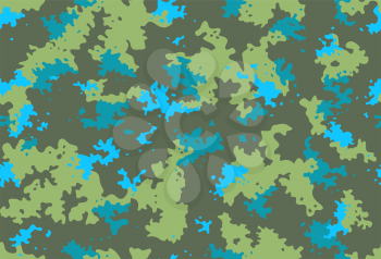 Seamless classic camouflage pattern. Camo fishing hunting vector background. Masking green blue color military texture wallpaper. Army design for fabric print