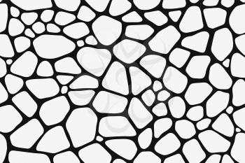 Seamless stone wall pattern print design. White and black artwork background. Vector illustration