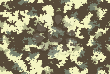 Seamless classic camouflage pattern. Camo fishing hunting vector background. Masking brown color military texture wallpaper. Army design for fabric print