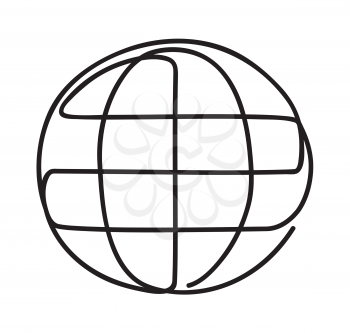 Globe Icon. minimalistic line design. Worldwide communication  Internet symbol. Continuous drawing line art style. Simple minimal sketch