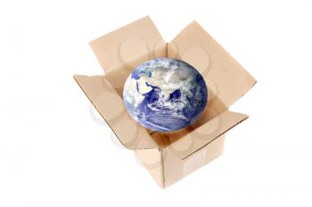 Royalty Free Photo of a Globe in a Box