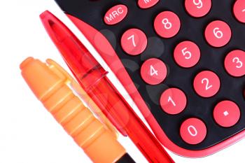 Royalty Free Photo of a Calculator and Pens