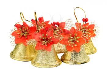 Royalty Free Photo of Christmas Bells With Flowers