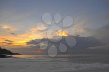Beautiful sunrise at Corona Beach, Panama