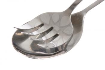 Macro shot of a spoon and fork