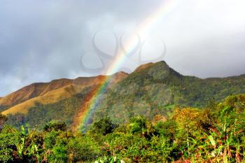 Rainbow over a mountain