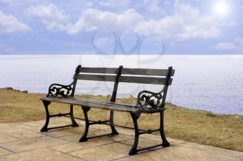 Bench on the water front 