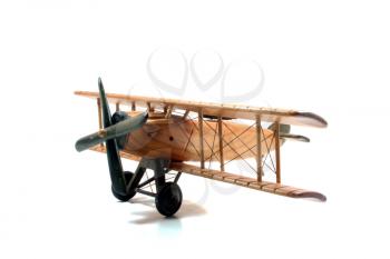 Toy wood plane isolated on white