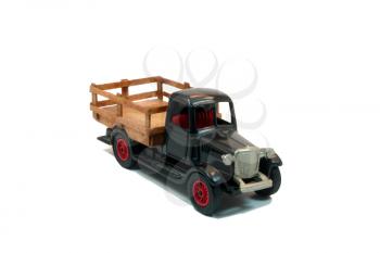Vintage toy truck isolated on white