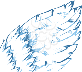 The hand drawn bird's blue wing.
Editable vector EPS v9.0