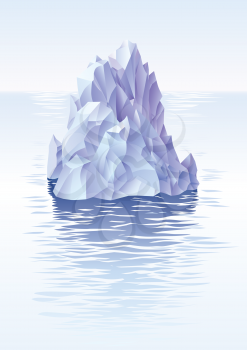 Lonley iceberg in the cold sea.
Editable vector EPS v9.0