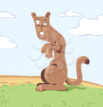 Stupid skinny gopher is watching you! Bevare of him, he is wild and hungry.
Editable vector EPS v9.0