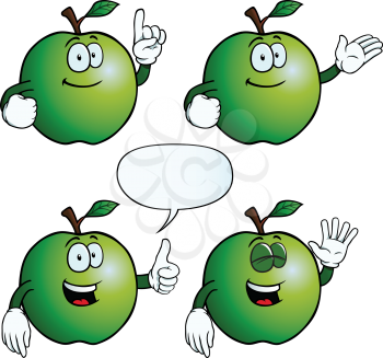 Royalty Free Clipart Image of Happy Apples