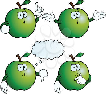Royalty Free Clipart Image of Apples Thinking